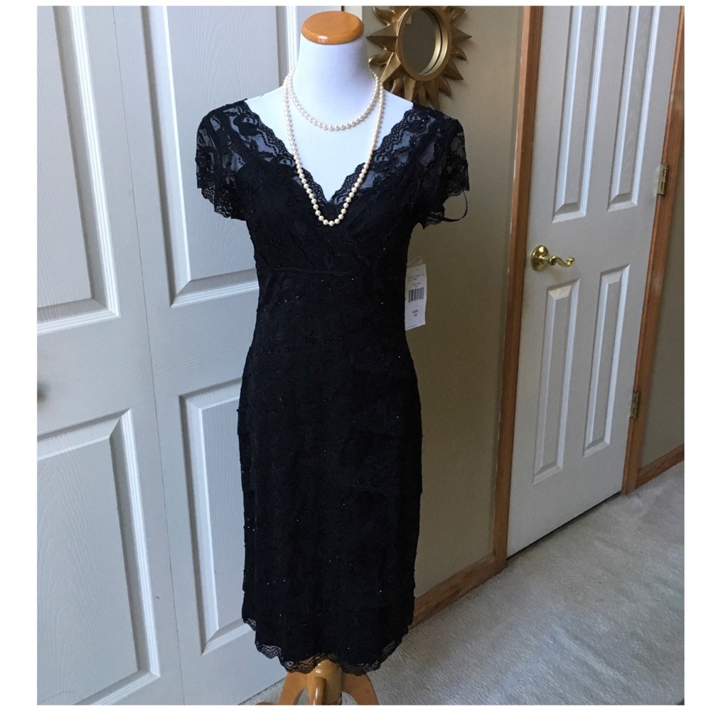 Black Lace and Sequins Dress
